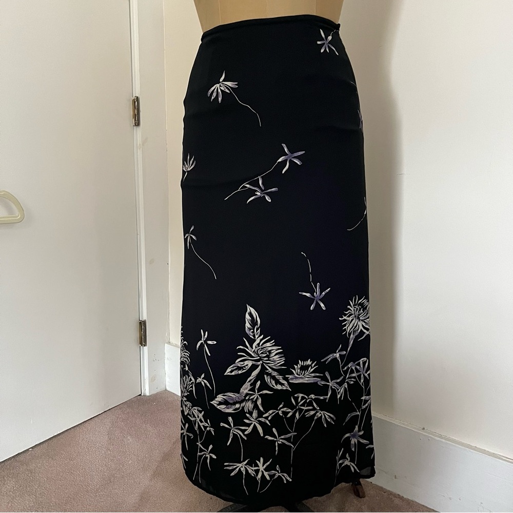 Vintage Ann Taylor Women's Side Slit Floral Maxi Skirt Size 4